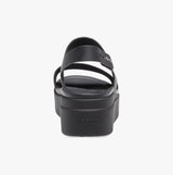 Crocs 206453-060 BROOKLYN LOW WEDGE Womens Sandals Black