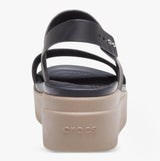 Crocs 206453-07H BROOKLYN LOW WEDGE Womens Sandals Black/Mushroom