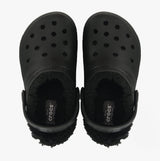 Crocs 207010-060 CLASSIC LINED Kids Clogs Black/Black