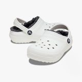Crocs 207010-10M CLASSIC LINED Kids Clogs White/Grey
