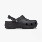 Crocs 207241-001 CLASSIC PLATFORM GLITTER Womens Clogs Black
