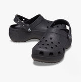Crocs 207241-001 CLASSIC PLATFORM GLITTER Womens Clogs Black