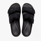 Crocs 207431-001 BROOKLYN BUCKLE LOW WEDGE Womens Sandals Black