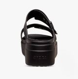 Crocs 207431-001 BROOKLYN BUCKLE LOW WEDGE Womens Sandals Black