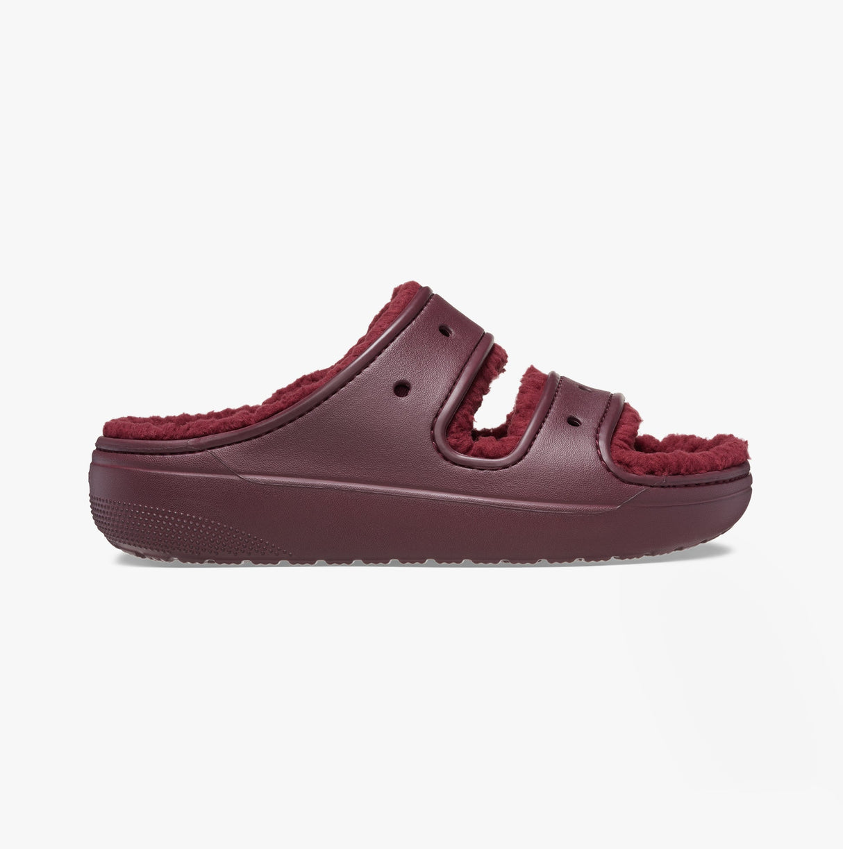 Crocs 207446-6WD CLASSIC COZZZY Womens Sliders Dark Cherry