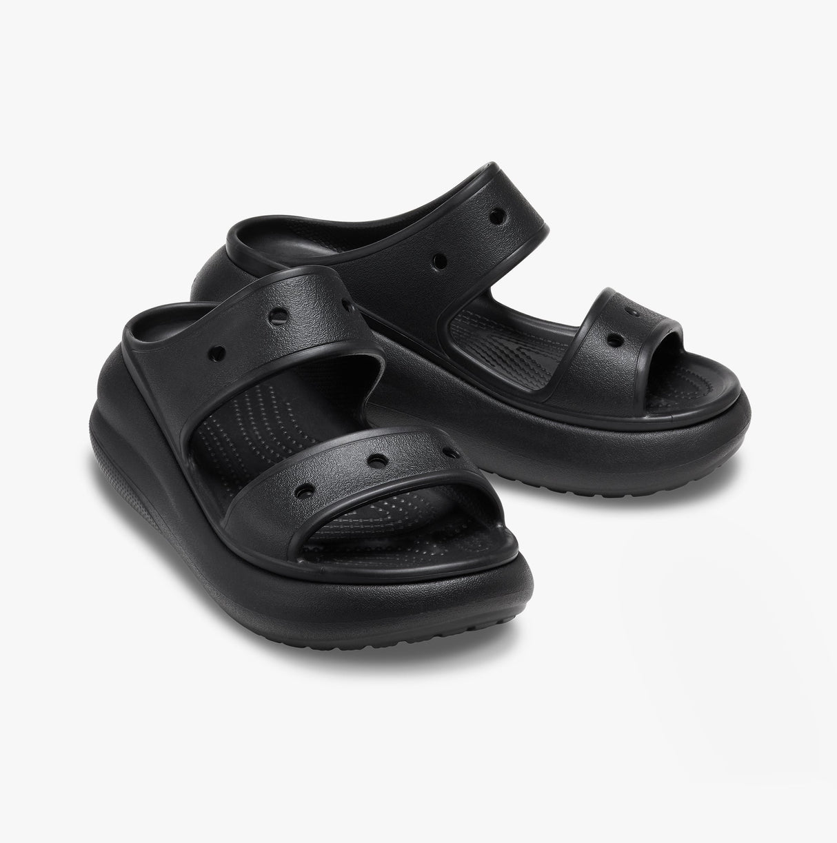 Crocs 207670-001 CRUSH SANDAL Womens Platform Sliders Black