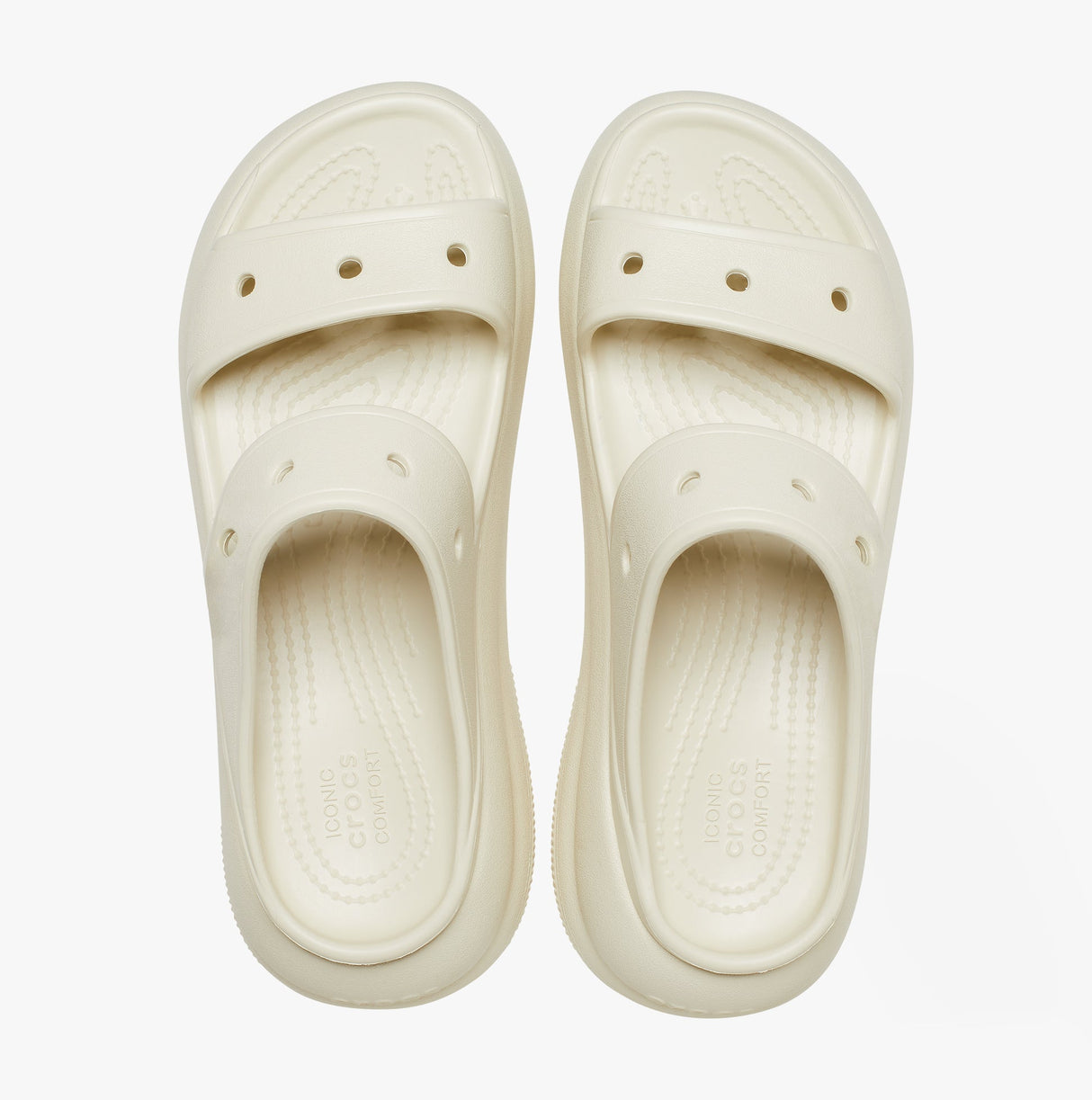 Crocs 207670-2Y2 CRUSH SANDAL Womens Platform Sliders Bone