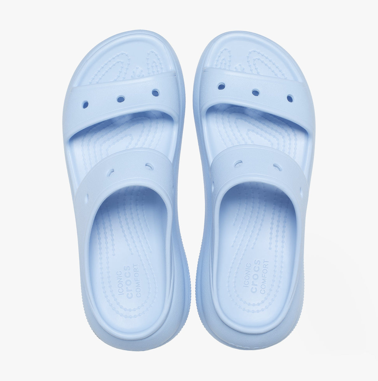 Crocs 207670-4NS CRUSH SANDAL Womens Platform Sliders Blue Calcite