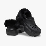 Crocs 208546-001 STOMP LINED Womens Clogs Black