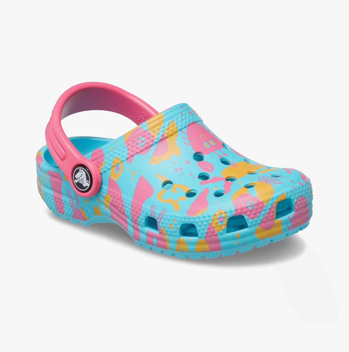 Crocs 209039-6WA CLASSIC ISLAND ESCAPE Girls Clogs Hyper Pink/Multi