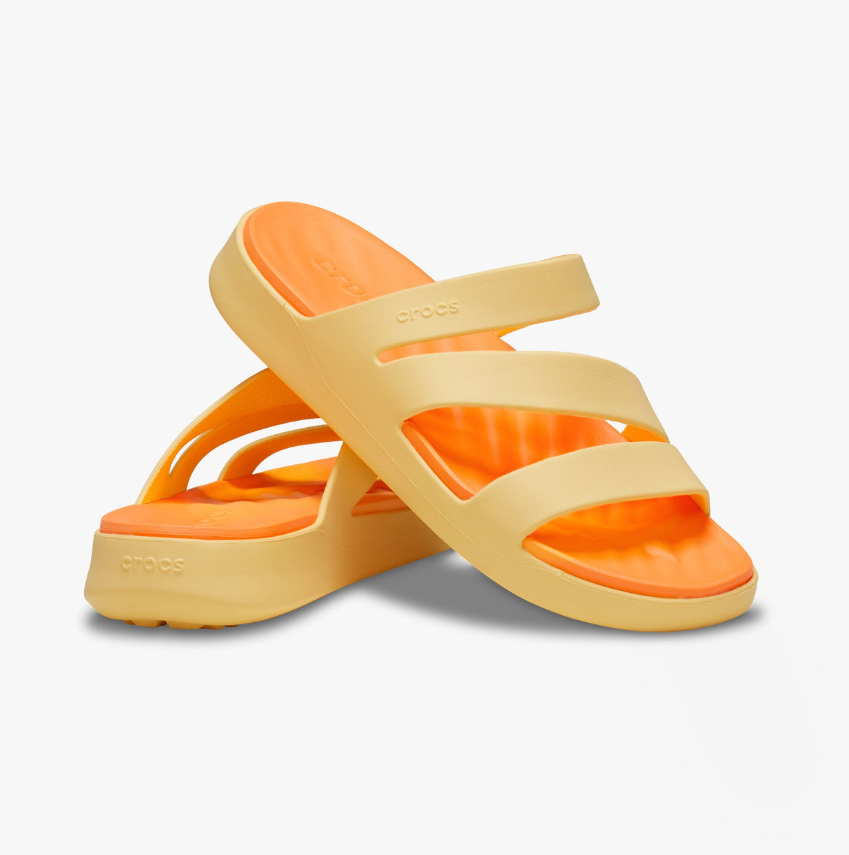 Crocs 209587-78Z GETAWAY STRAPPY Womens Sandals Golden Hour