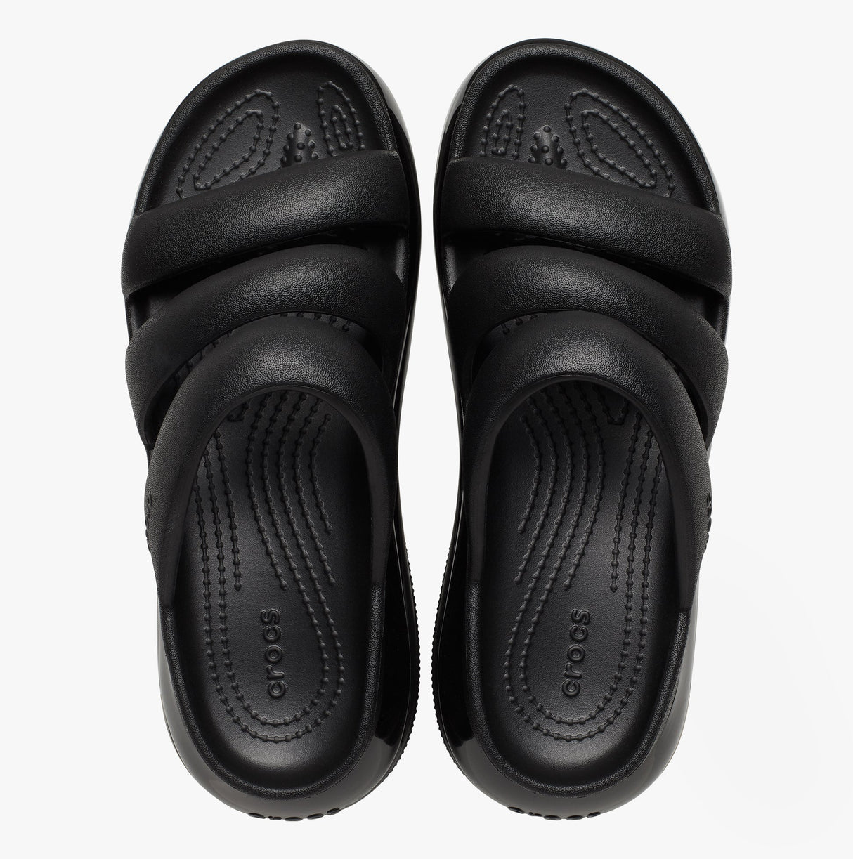 Crocs 209842-001 MEGA CRUSH TRIPLE STRAP Womens Sliders Black