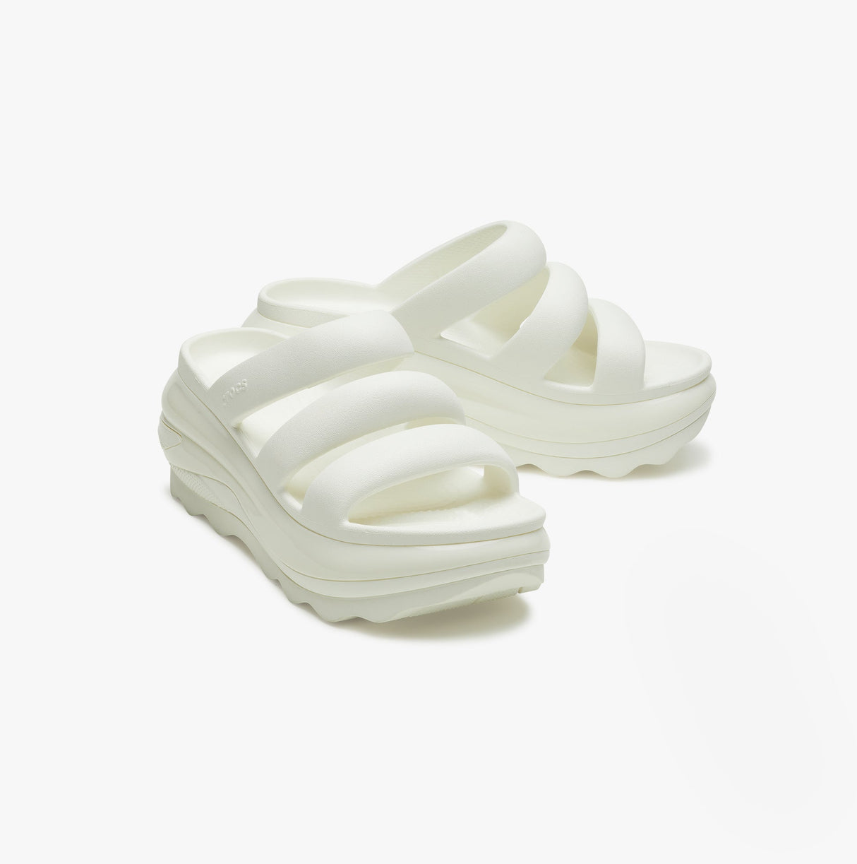 Crocs 209842-0WV MEGA CRUSH TRIPLE STRAP Womens Sliders Chalk