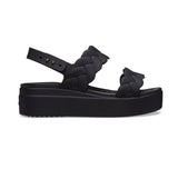 Crocs 209977-060 BROOKLYN WOVEN UPPER LOW Womens Sandals Black
