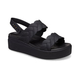 Crocs 209977-060 BROOKLYN WOVEN UPPER LOW Womens Sandals Black