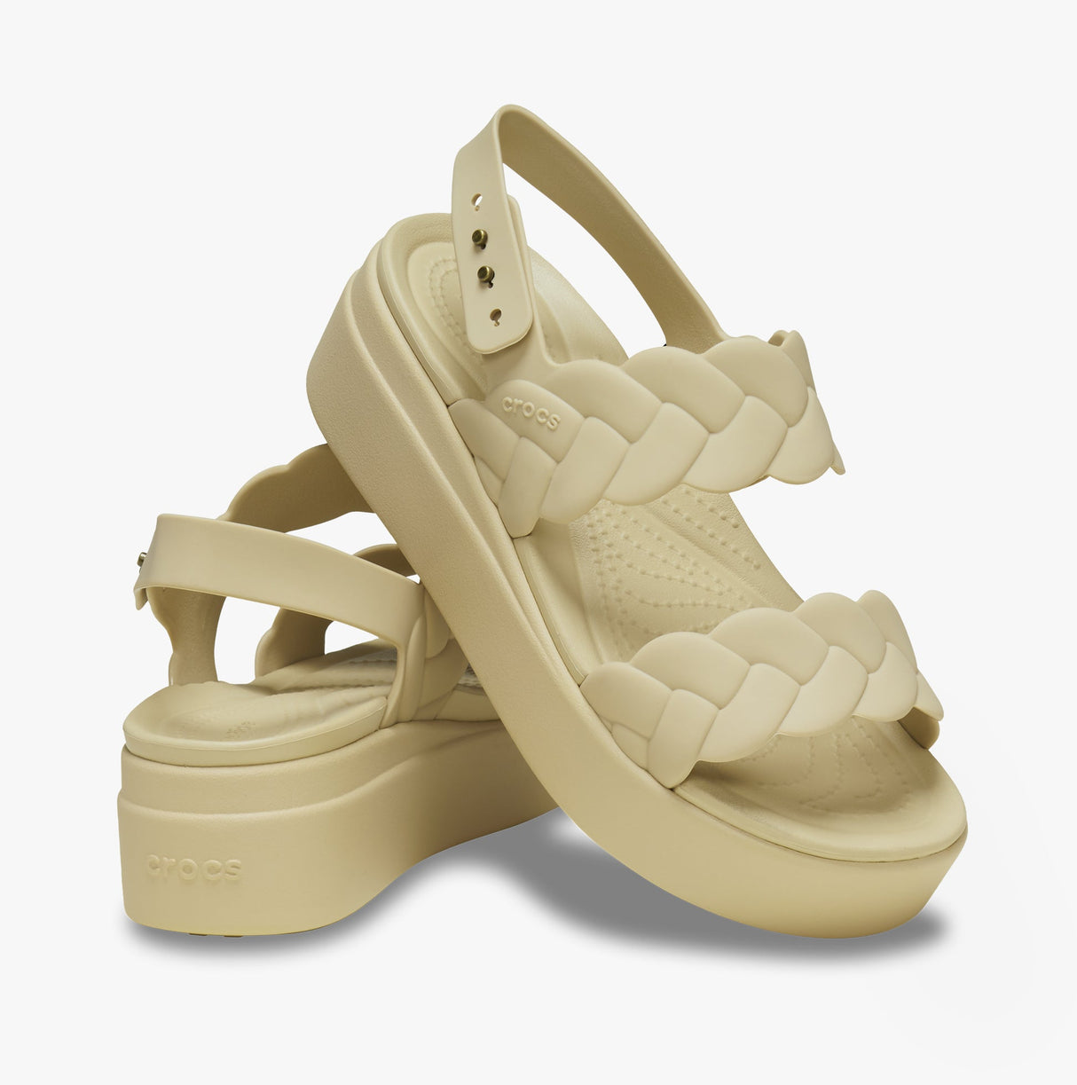 Crocs 209977-212 BROOKLYN WOVEN Womens Sandals Chai