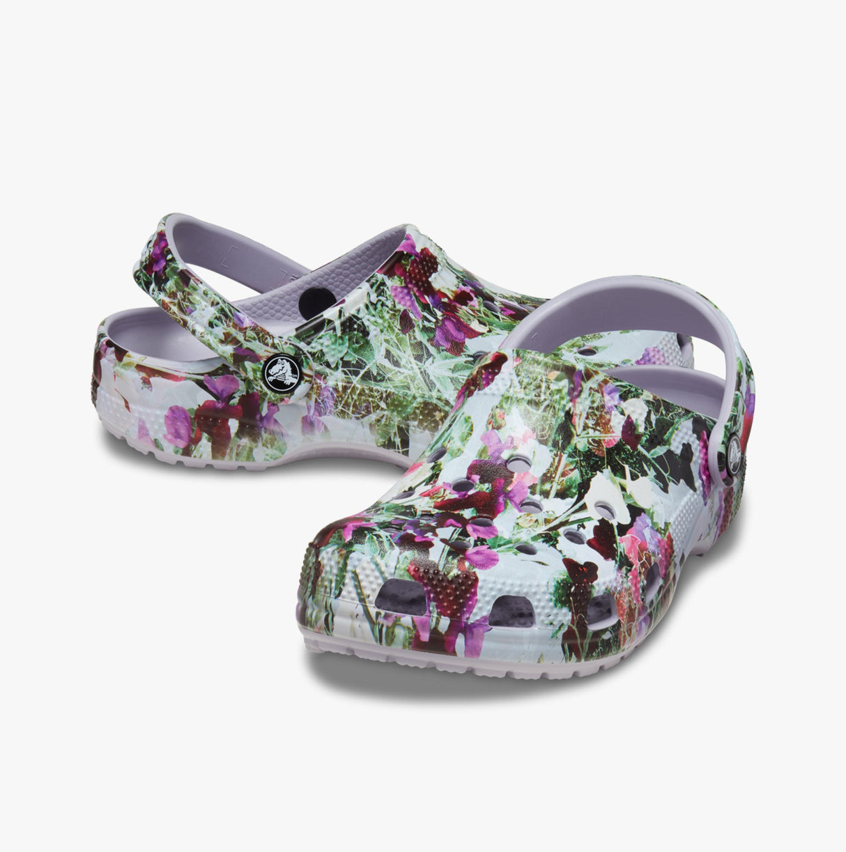 Crocs 210398-5PS CLASSIC PHOTOREAL FLORAL Womens Clogs Mauve Mist