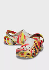 Crocs 210718-6WE GLOW-IN-THE-DARK MARBLED Unisex Kids Classic Clogs Varsity Red/Multi