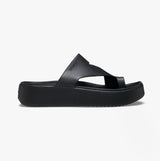 Crocs 210834-001 GETAWAY PLATFORM TOE LOOP Womens Sandals Black