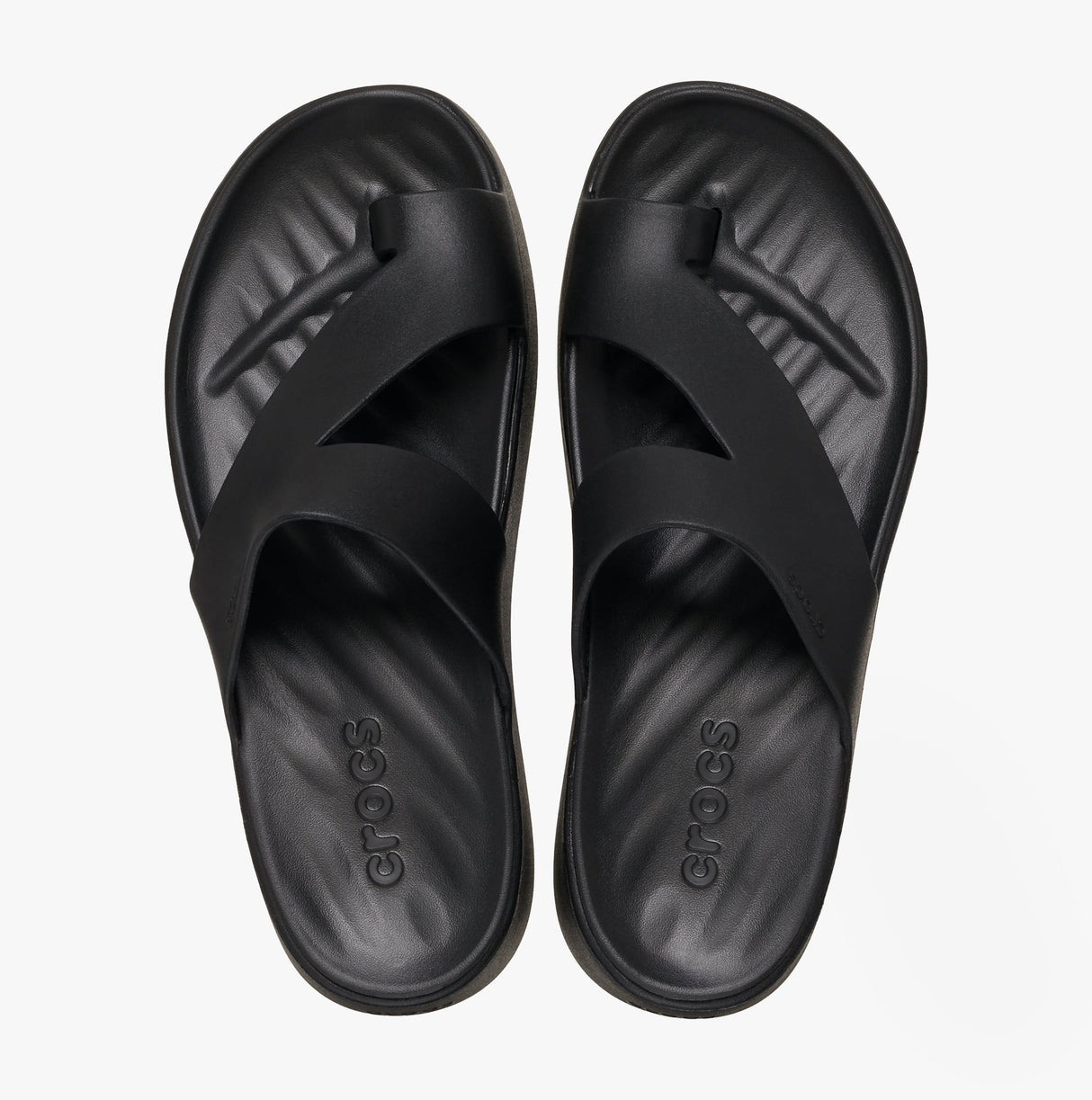 Crocs 210834-001 GETAWAY PLATFORM TOE LOOP Womens Sandals Black