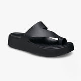 Crocs 210834-001 GETAWAY PLATFORM TOE LOOP Womens Sandals Black