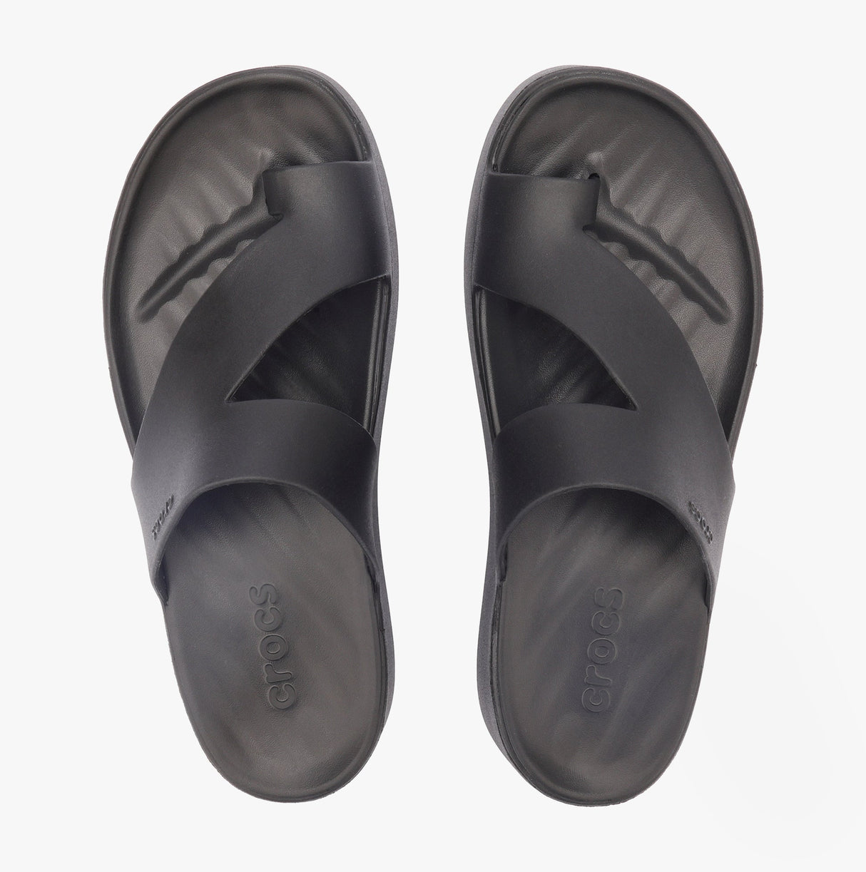 Crocs 210834-001 GETAWAY PLATFORM TOE LOOP Womens Sandals Black