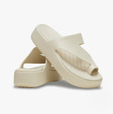 Crocs 210834-0LH GETAWAY PLATFORM TOE LOOP Womens Sandals Sandstone