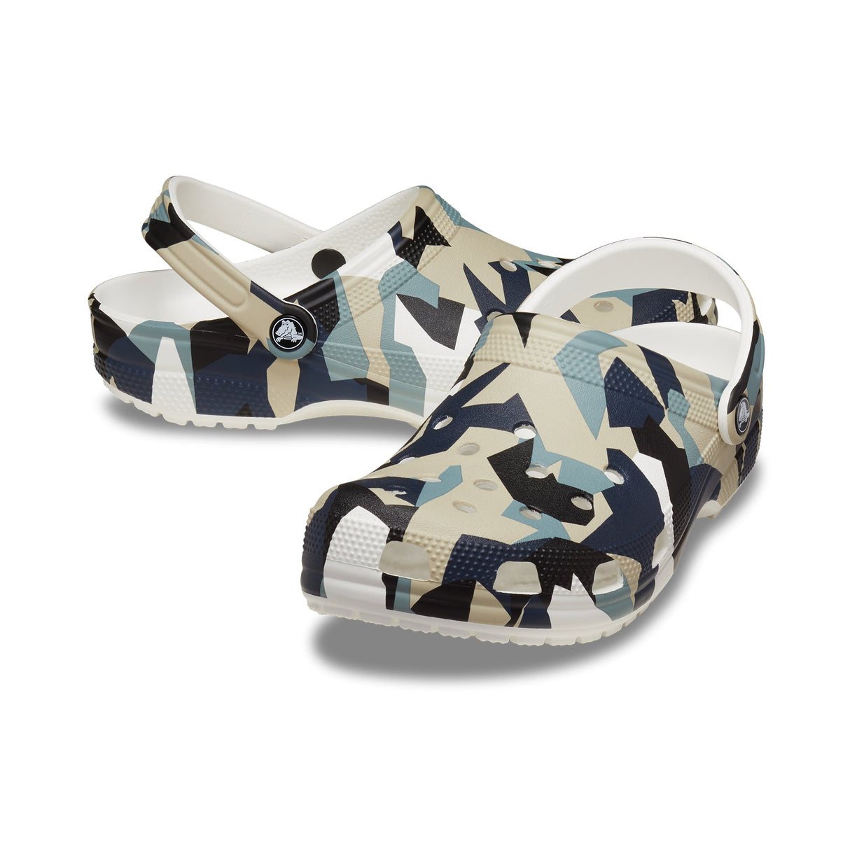 Crocs 211009-94S GEO CAMO Mens Clogs White/Multi