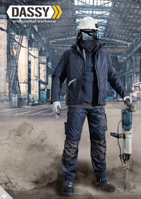 DASSY Magnetic 200908 Water-Repellent Holster Pocket Multi-Pocket Kneepad Trousers Brown