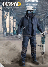 DASSY Magnetic 200908 Water-Repellent Holster Pocket Multi-Pocket Kneepad Trousers Brown