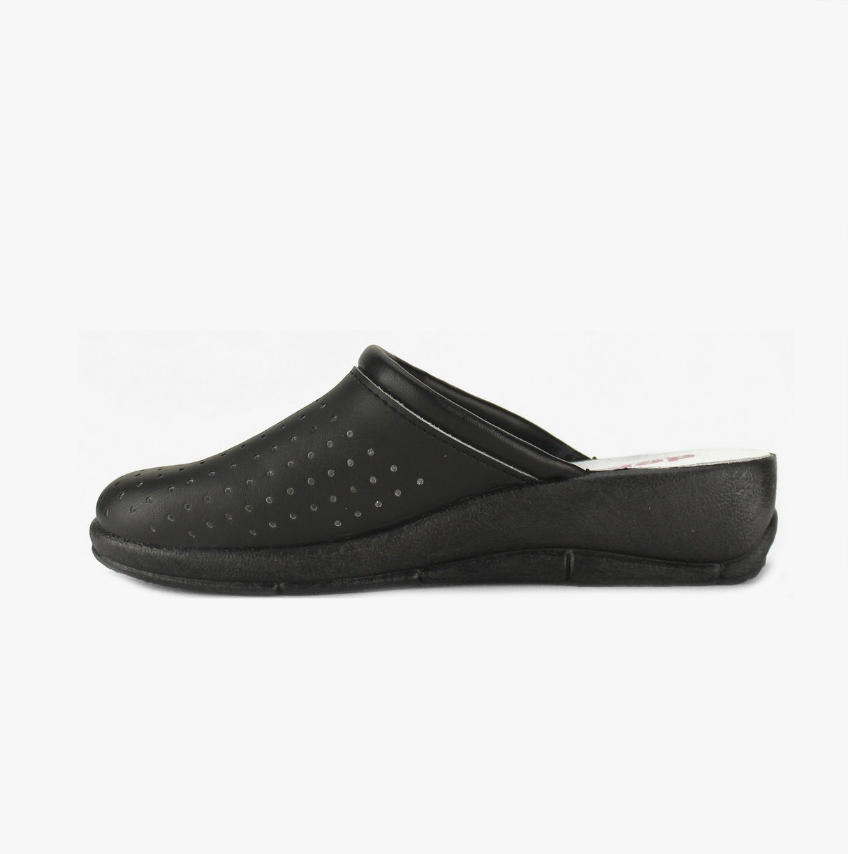 DEK ANGIE Womens Leather Mule Clogs Sandals Black