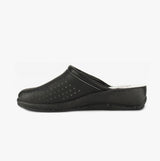 DEK ANGIE Womens Leather Mule Clogs Sandals Black