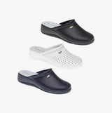 DEK ANGIE Womens Leather Mule Clogs Sandals Black