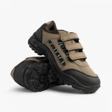 DEK ASCEND Mens Triple Touch Fasten Padded Trail Shoes Khaki/Brown