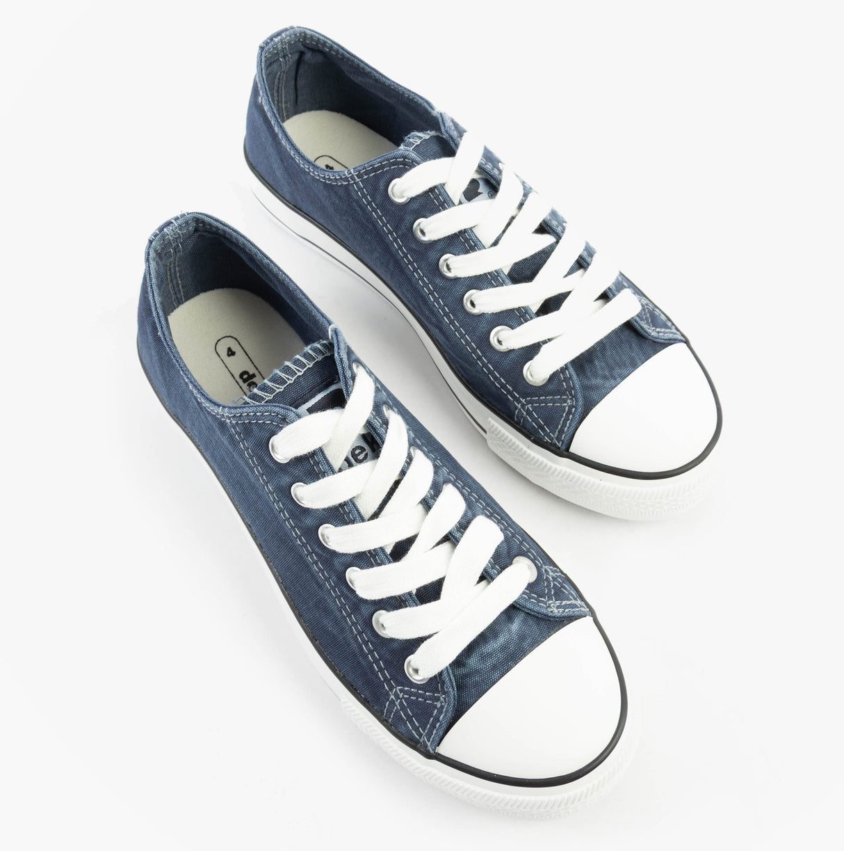 DEK TAYLOR Unisex Canvas Lace Up Trainers Navy