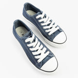 DEK TAYLOR Unisex Canvas Lace Up Trainers Navy