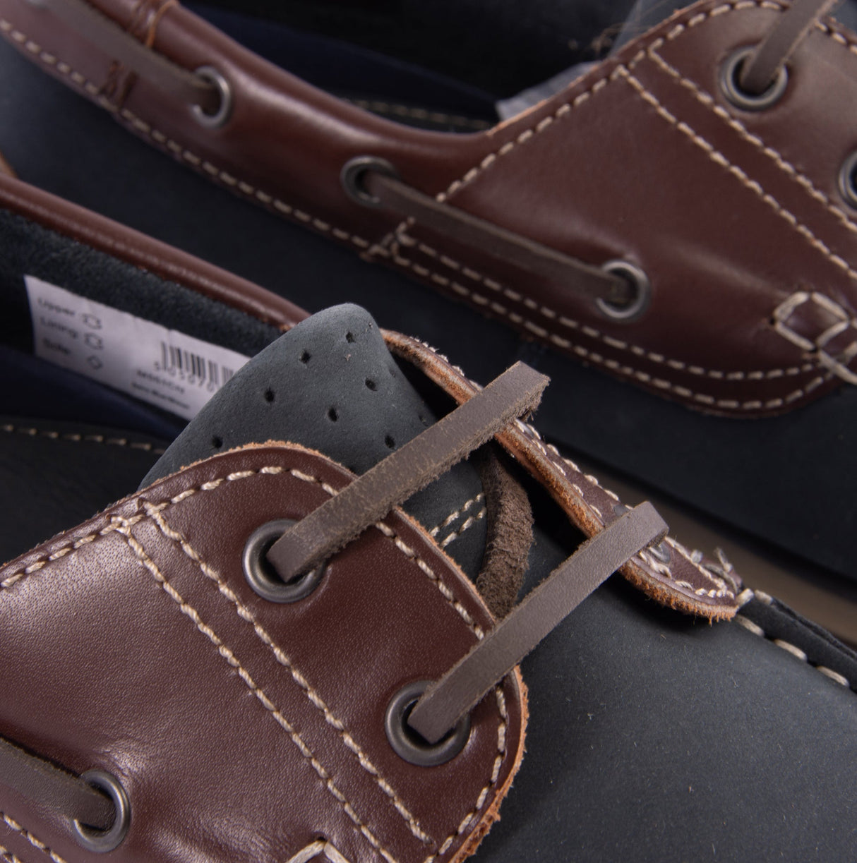 DEK RIVER Mens Nubuck Moccasin Boat Shoes Navy Blue/Brown