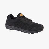 DEK HYDE PARK Lace Jogger All Black Textile Mesh Mens Trainers