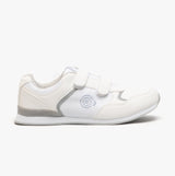 DEK LADY SKIPPER Womens Touch Fasten Bowling Shoes/Trainers White/Grey