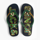 Jack & Jones LOGO PALM PRINT Mens Flip-Flops Navy Blazer