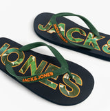 Jack & Jones LOGO PALM PRINT Mens Flip-Flops Navy Blazer