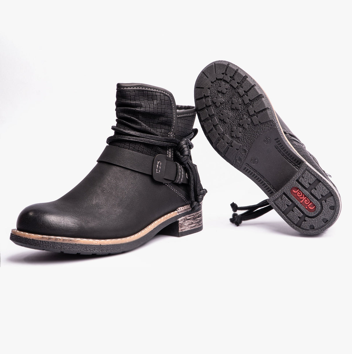Rieker 94689-00 Womens Ankle Boots Black