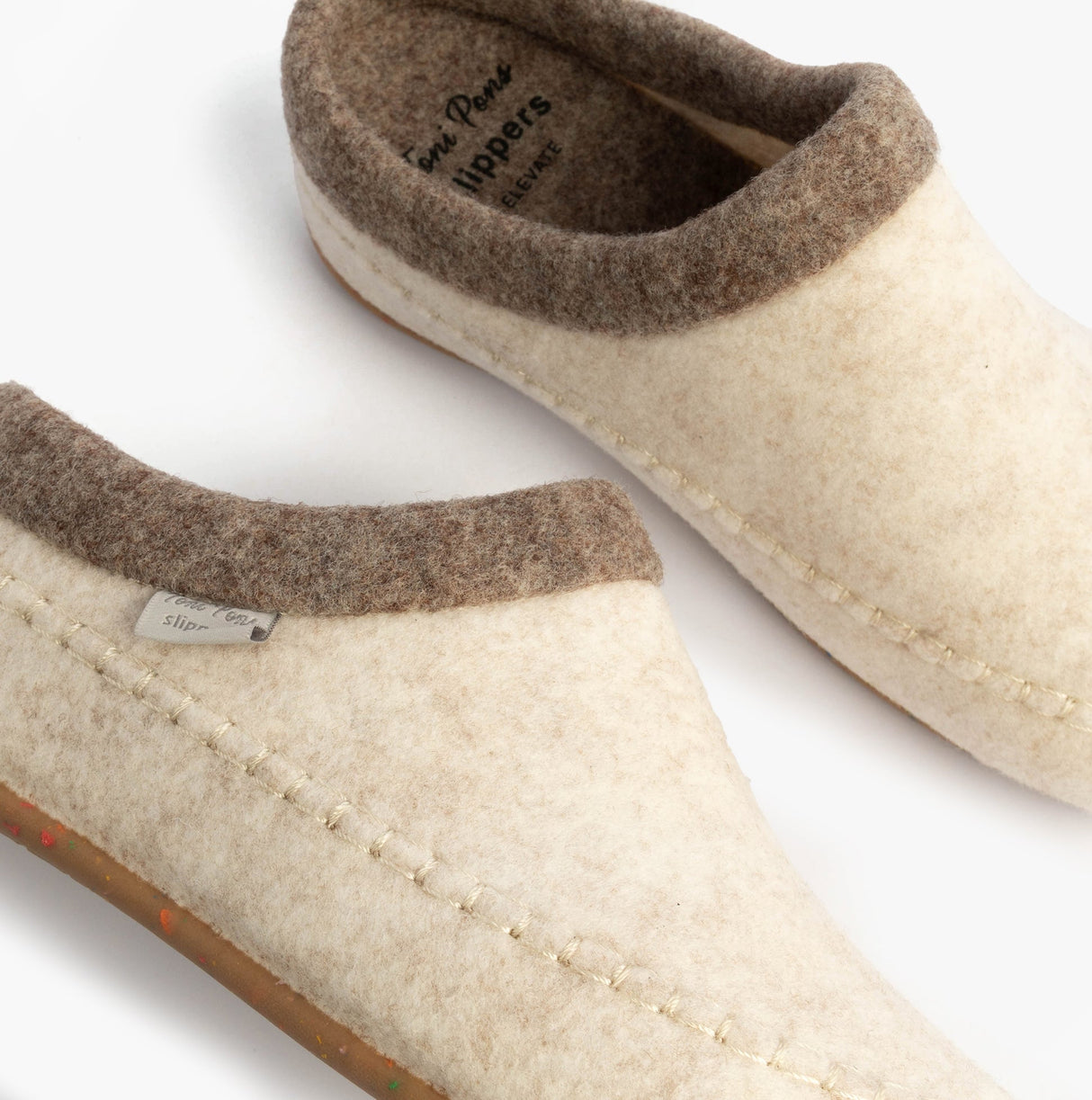 Toni Pons ALBONS Womens Wedge Mule Slippers Beige