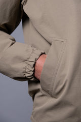 White Zip Jacket - Khaki Showerproof