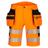 Portwest DX446 DX4 Hi-Vis Detachable Holster Pocket 4-Way Stretch Shorts