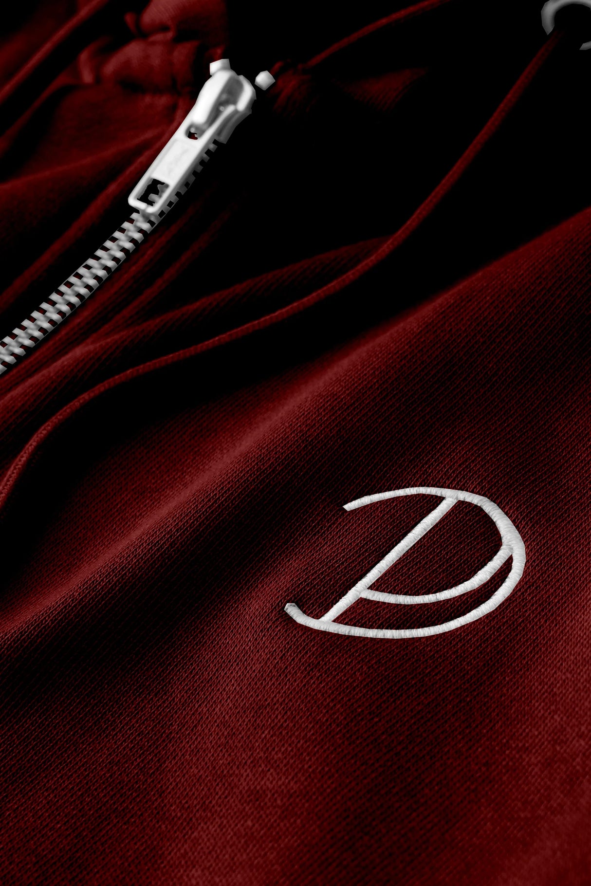Embroidered P Zip-Up Hoodie