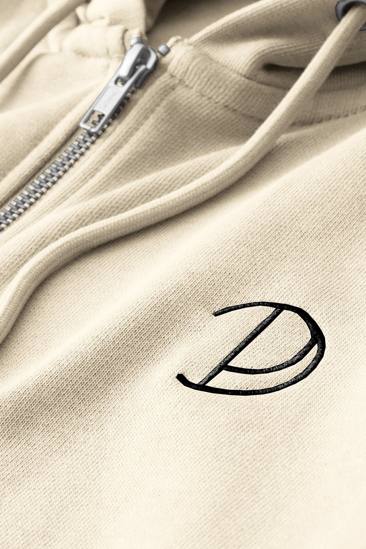 Embroidered P Zip-Up Hoodie