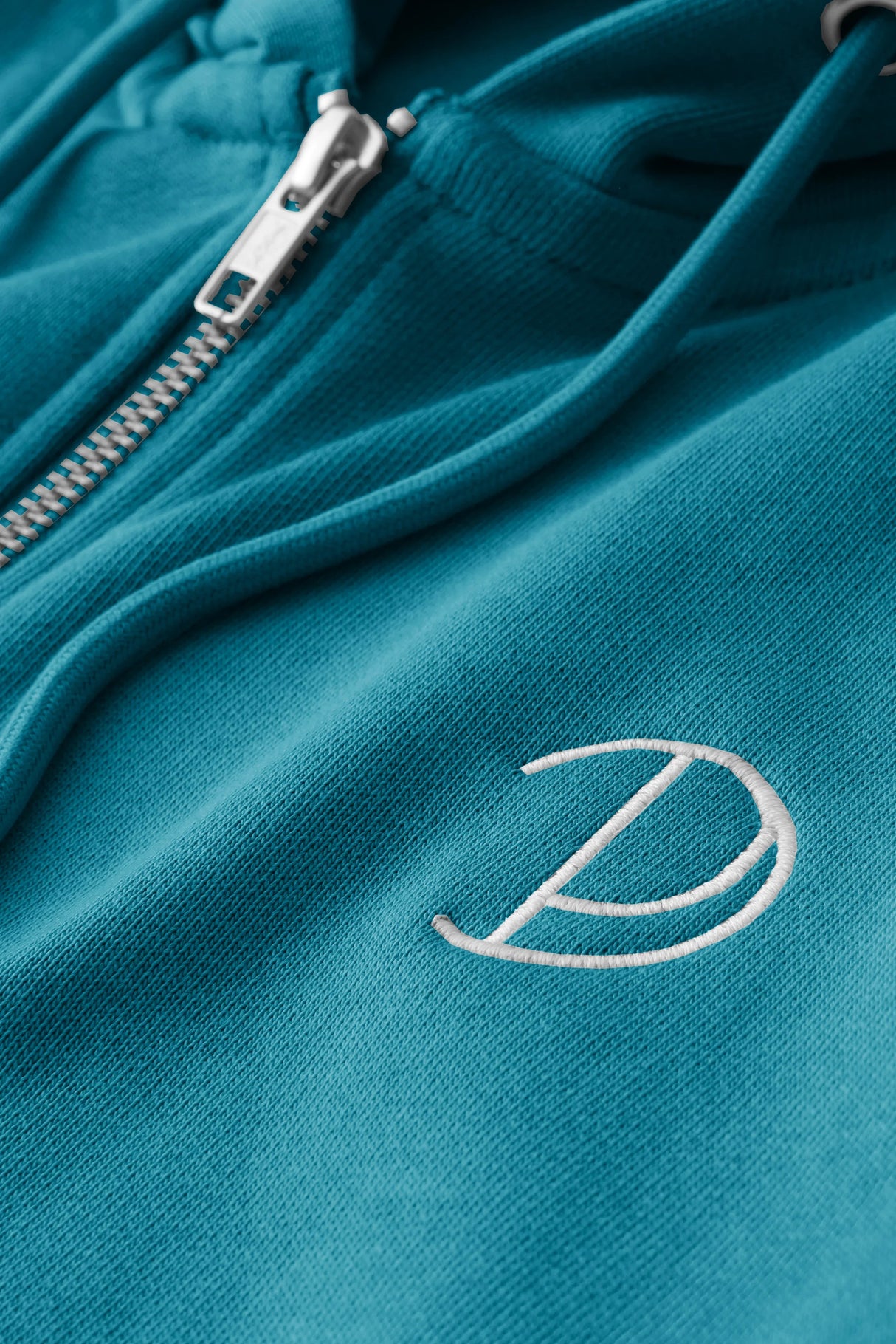 Embroidered P Zip-Up Hoodie