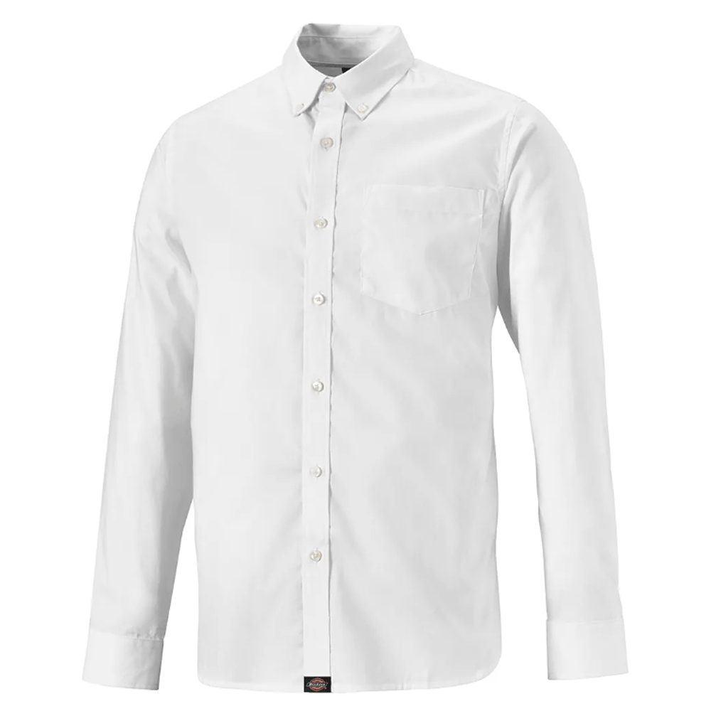 Dickies SH65200 Premium Long Sleeve Oxford Shirt White, 17" Neck