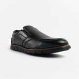 Dr Keller ADONIS Mens Leather Slip on Shoes Black